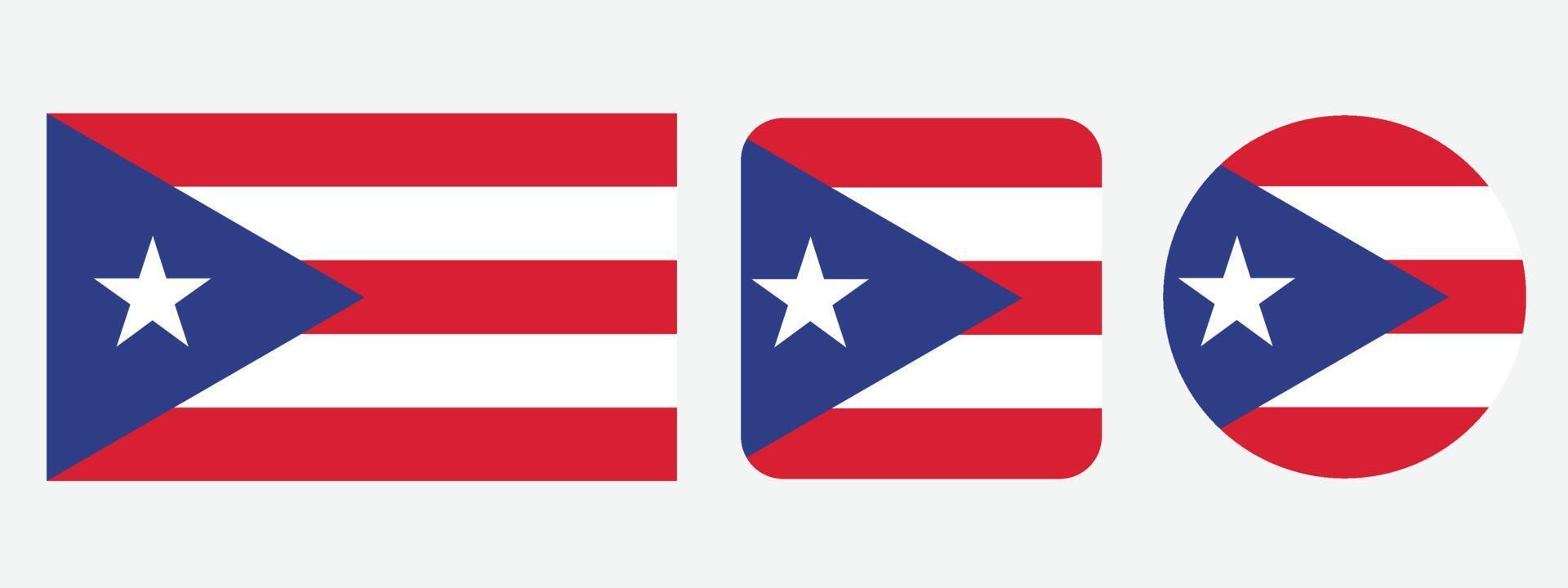 puerto rico flaggensymbol. Web-Icon-Set. Icons Sammlung flach. einfache Vektorillustration. vektor