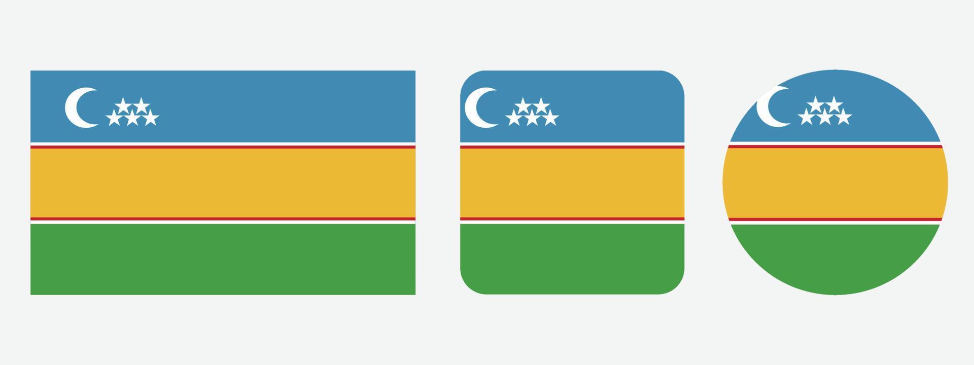 Karakalpakstan-Flaggensymbol. Web-Icon-Set. Icons Sammlung flach. einfache Vektorillustration. vektor