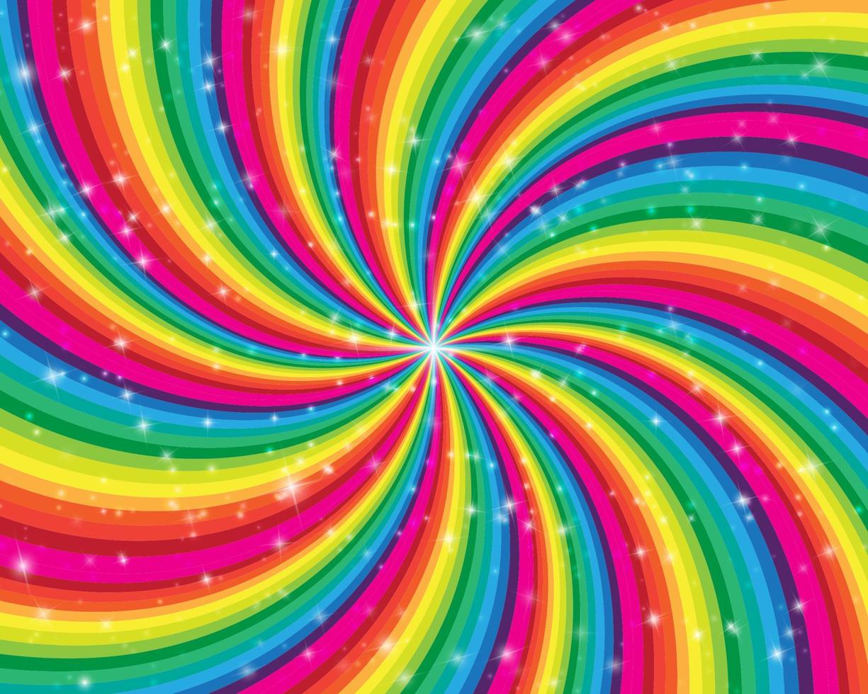 spiral och virvelrörelse vridande cirklar. färgglada cyklon söta godis radiella mönster. virvel starburst spiral virvel. helix regnbågsränder vektor