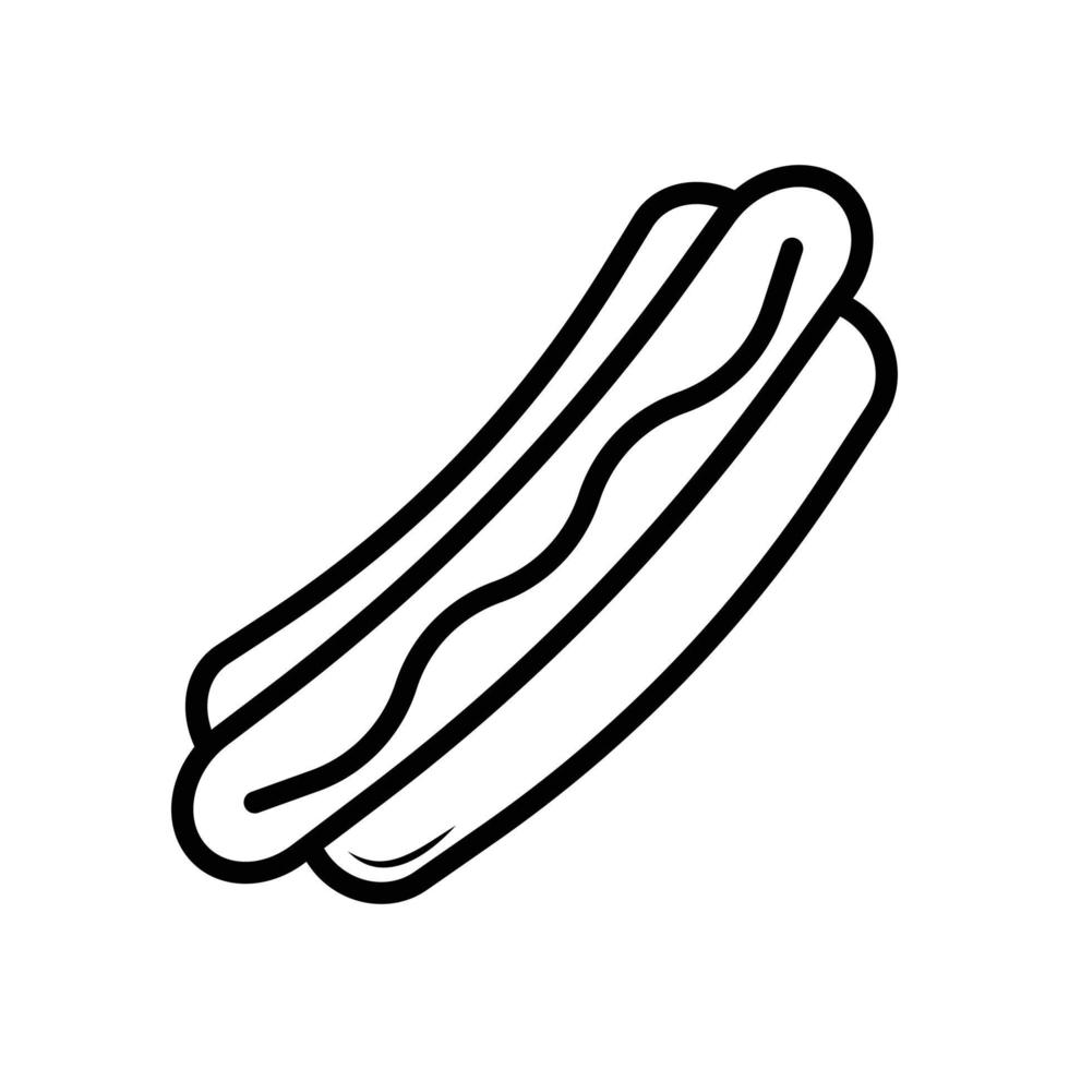 Hot-Dog-Flachsymbol. Piktogramm für das Web. Linienstrich. isoliert auf weißem Hintergrund. Vektordesign. vektor
