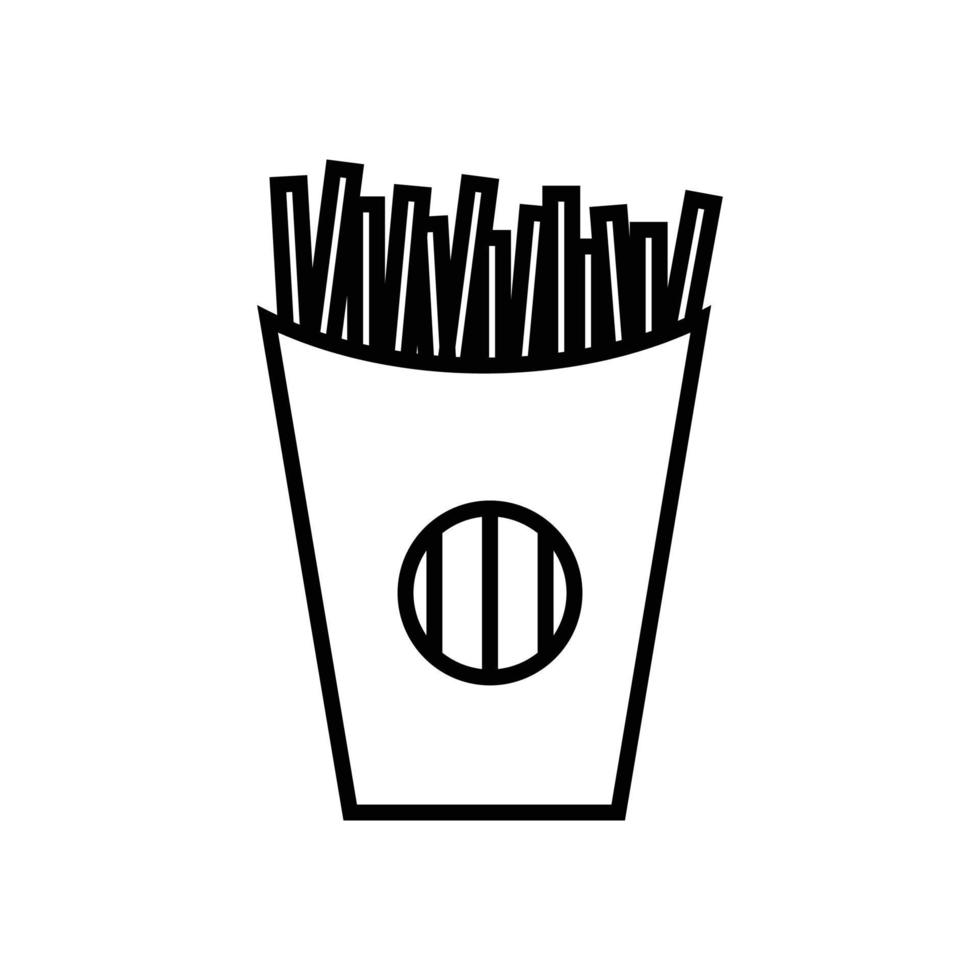 Fast Food Pommes frites Linie Icon Design Vektor. vektor