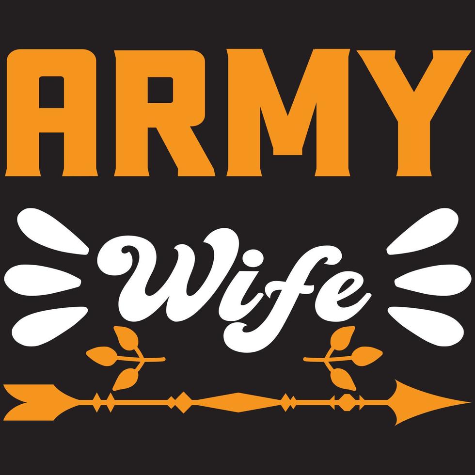 T-Shirt-Design der Armeefrau vektor