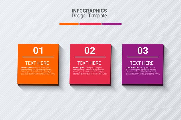 Tre steg infographics. Vector verksamhet