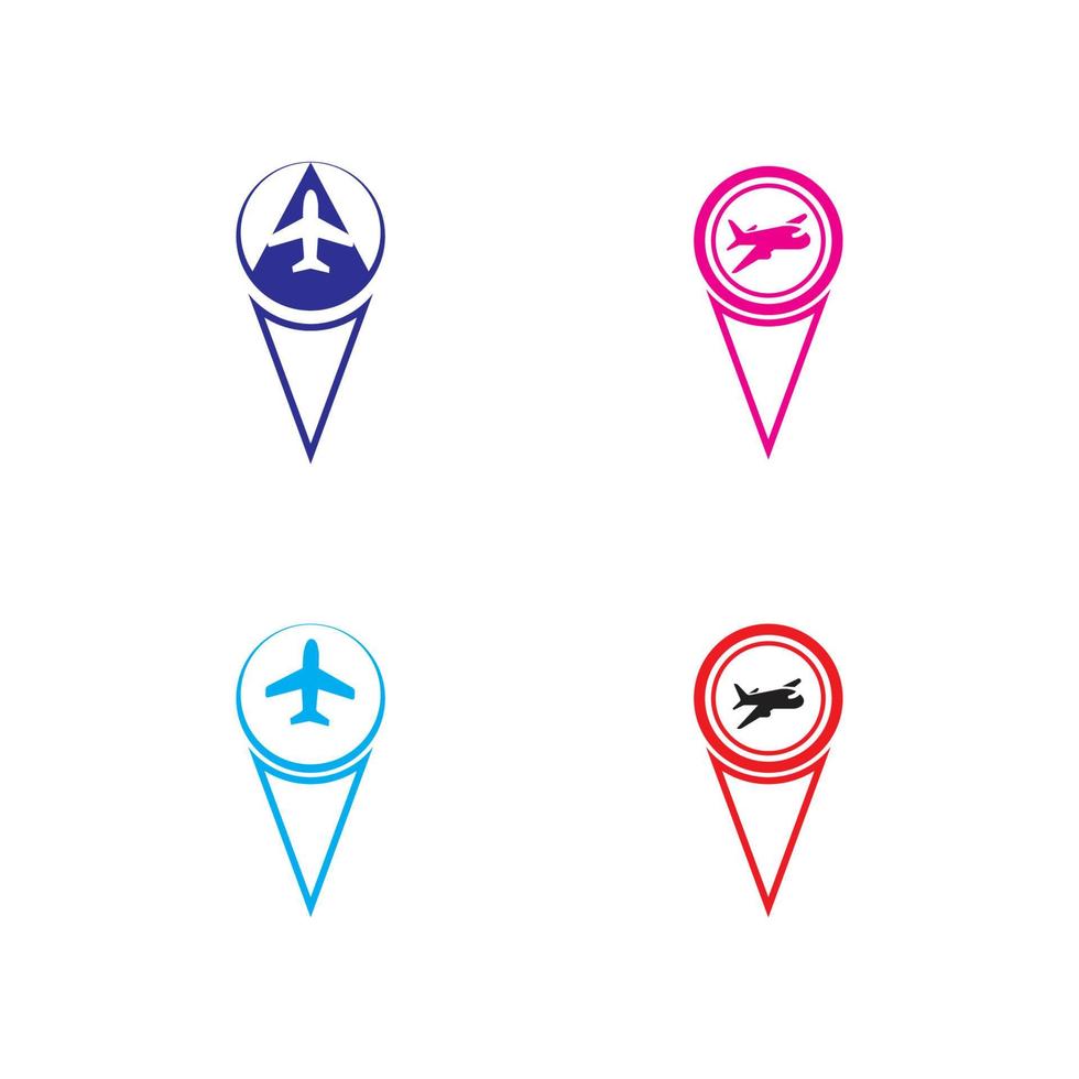 kartpekare med flygplan icon.map pointer.vektorillustration vektor