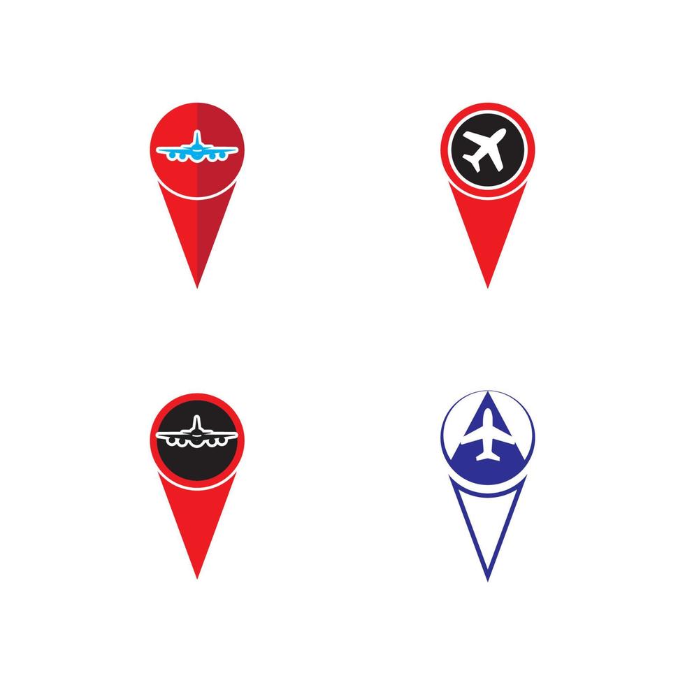 kartpekare med flygplan icon.map pointer.vektorillustration vektor