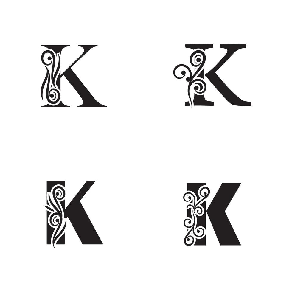 bokstaven k logotyp ikon designmall element vektor