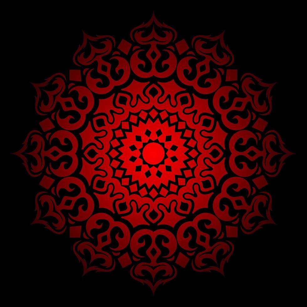röd och svart bakgrund, religion, mandala, Indien traditionell konst, etnisk konst, mandala konst för bok vektor