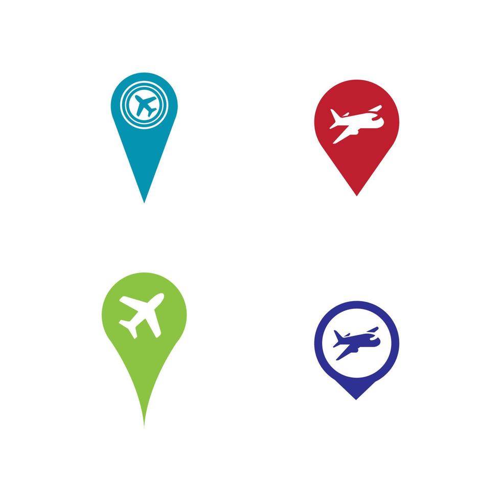 kartpekare med flygplan icon.map pointer.vektorillustration vektor