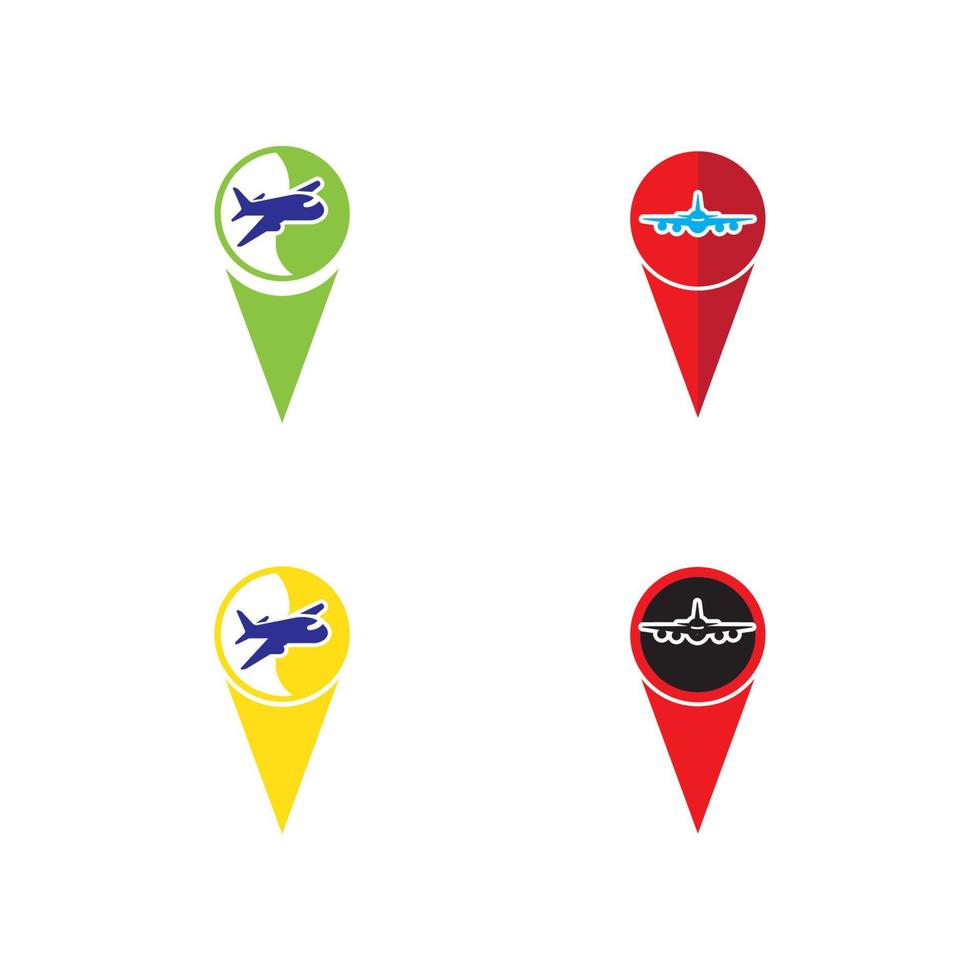 kartpekare med flygplan icon.map pointer.vektorillustration vektor