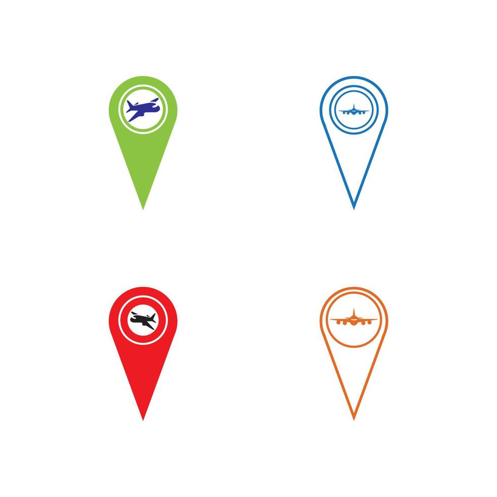 kartpekare med flygplan icon.map pointer.vektorillustration vektor