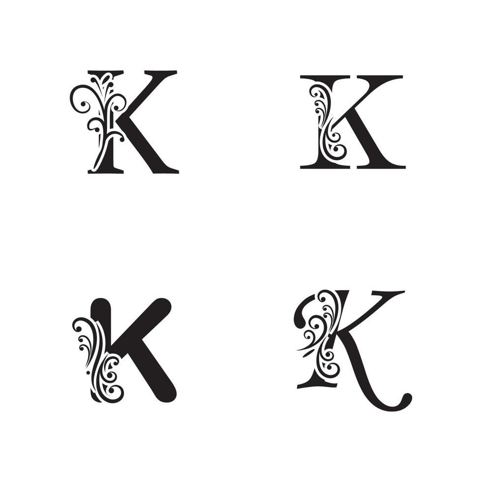 Design-Vorlagenelemente für das Logo-Icon des Buchstaben k vektor