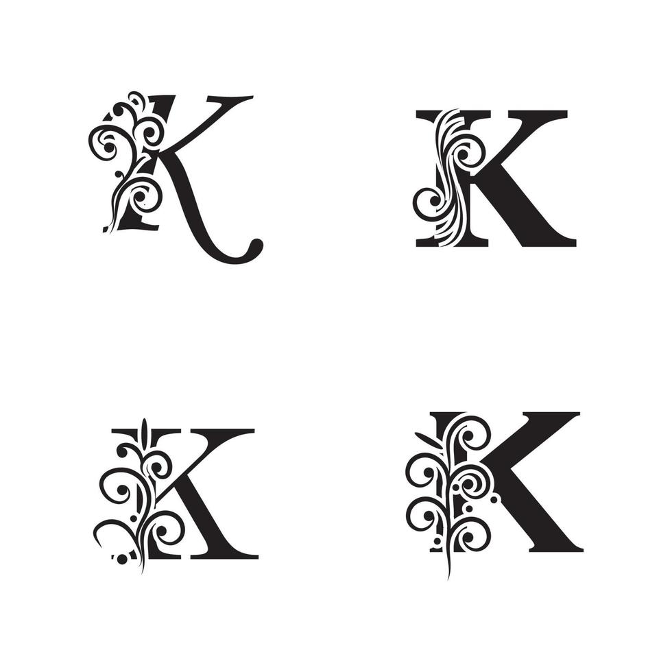 bokstaven k logotyp ikon designmall element vektor