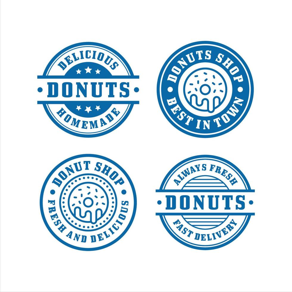 Donut-Briefmarken entwerfen Premium-Kollektion vektor