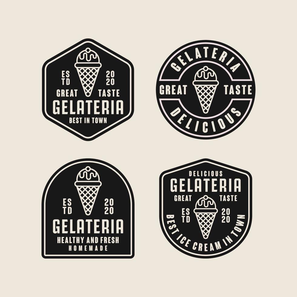 Gelateria-Eis-Design-Logo-Kollektion vektor