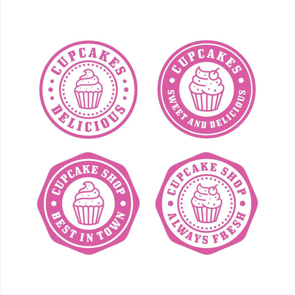 Cupcakes Briefmarken Design Premium-Kollektion vektor