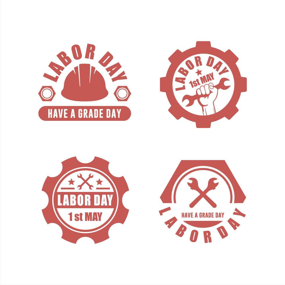 Labor Day design logotyper samlingar vektor