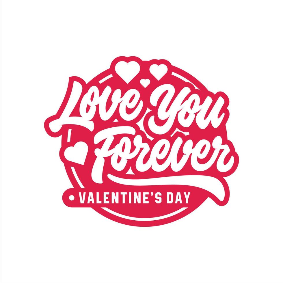 valentinstag liebe dich für immer schriftzug logo3 vektor