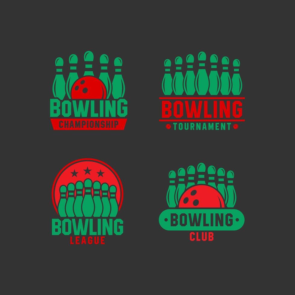 Bowling-Design-Logo-Vektorsammlungen vektor