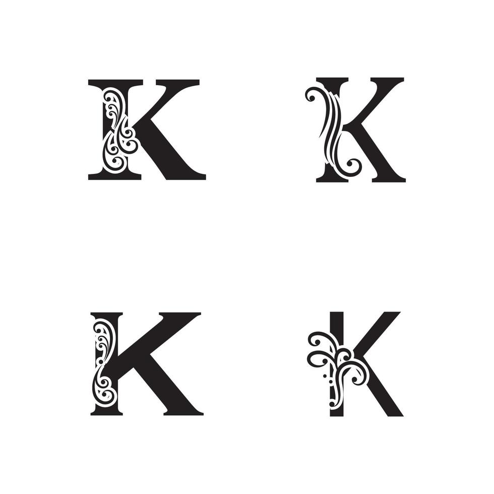 bokstaven k logotyp ikon designmall element vektor