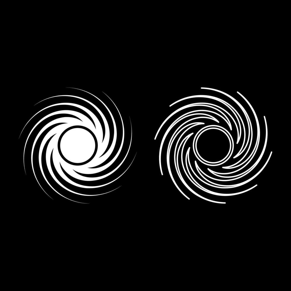 svart hål spiral form vortex portal ikon vit färg vektor illustration platt stil bilduppsättning