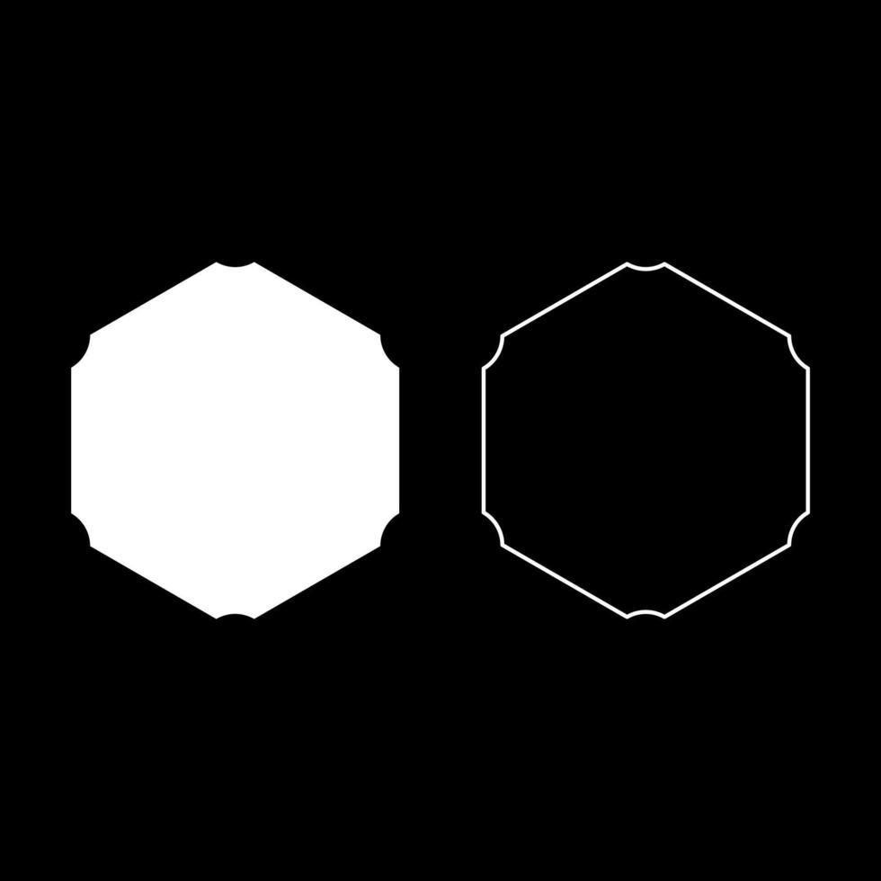hexagon med rundade hörn ikon vit färg vektor illustration platt stil bilduppsättning