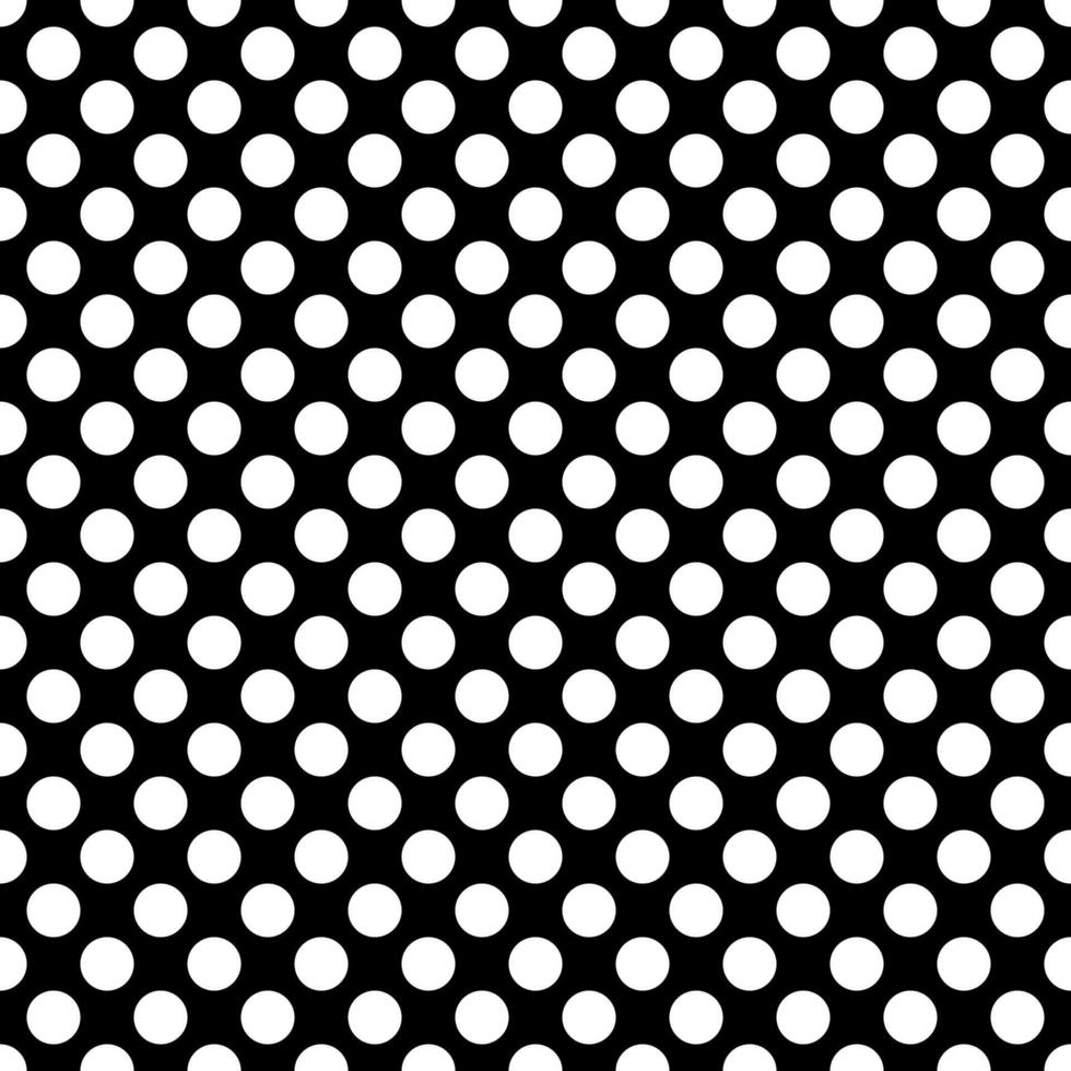 Nahtloses Muster des weißen Kreises auf schwarzem Hintergrund für Handtaschendesign, Stoffdesign, Telefonhülle, iPad-Hülle, Vorhang, Tischkleidung vektor
