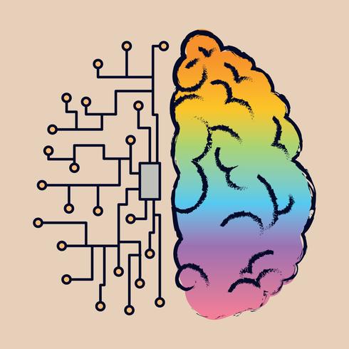 Unterschiede zwischen den Hemisphären vektor