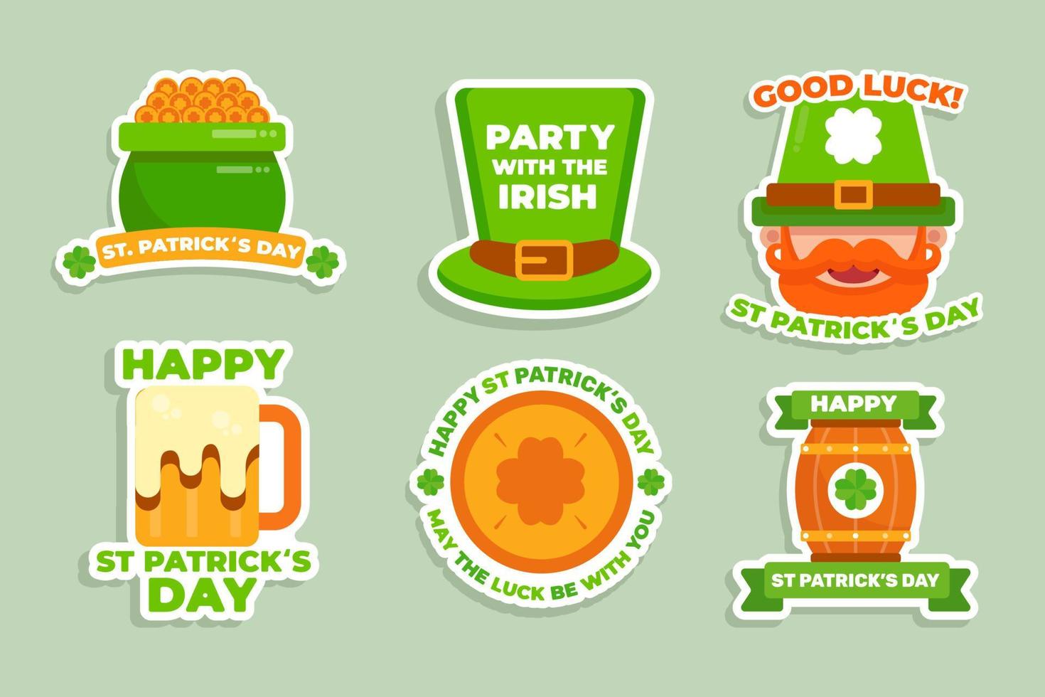 st. Patrick's Day Celebration Sticker Pack vektor