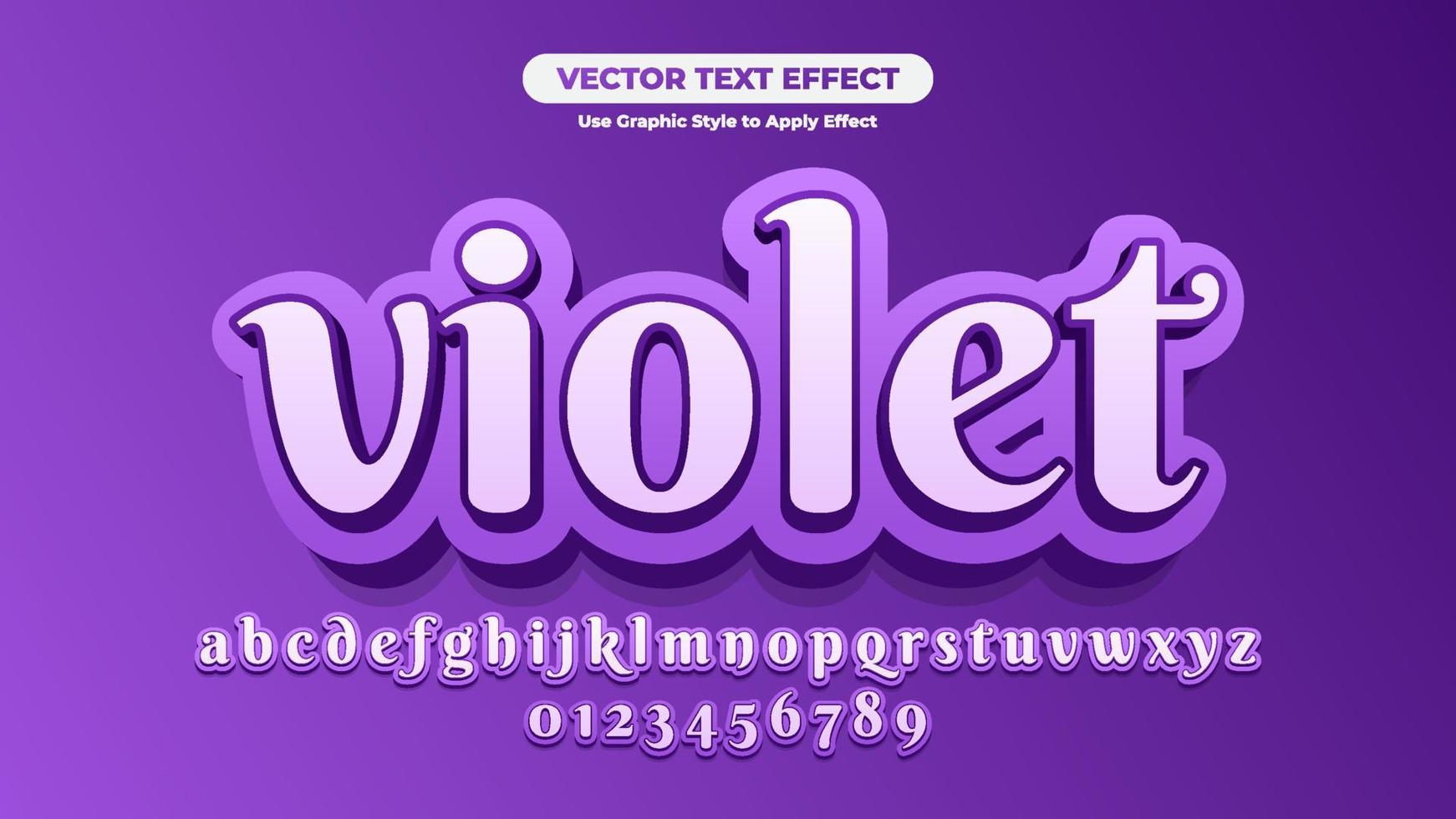 violett 3d texteffekt vektor