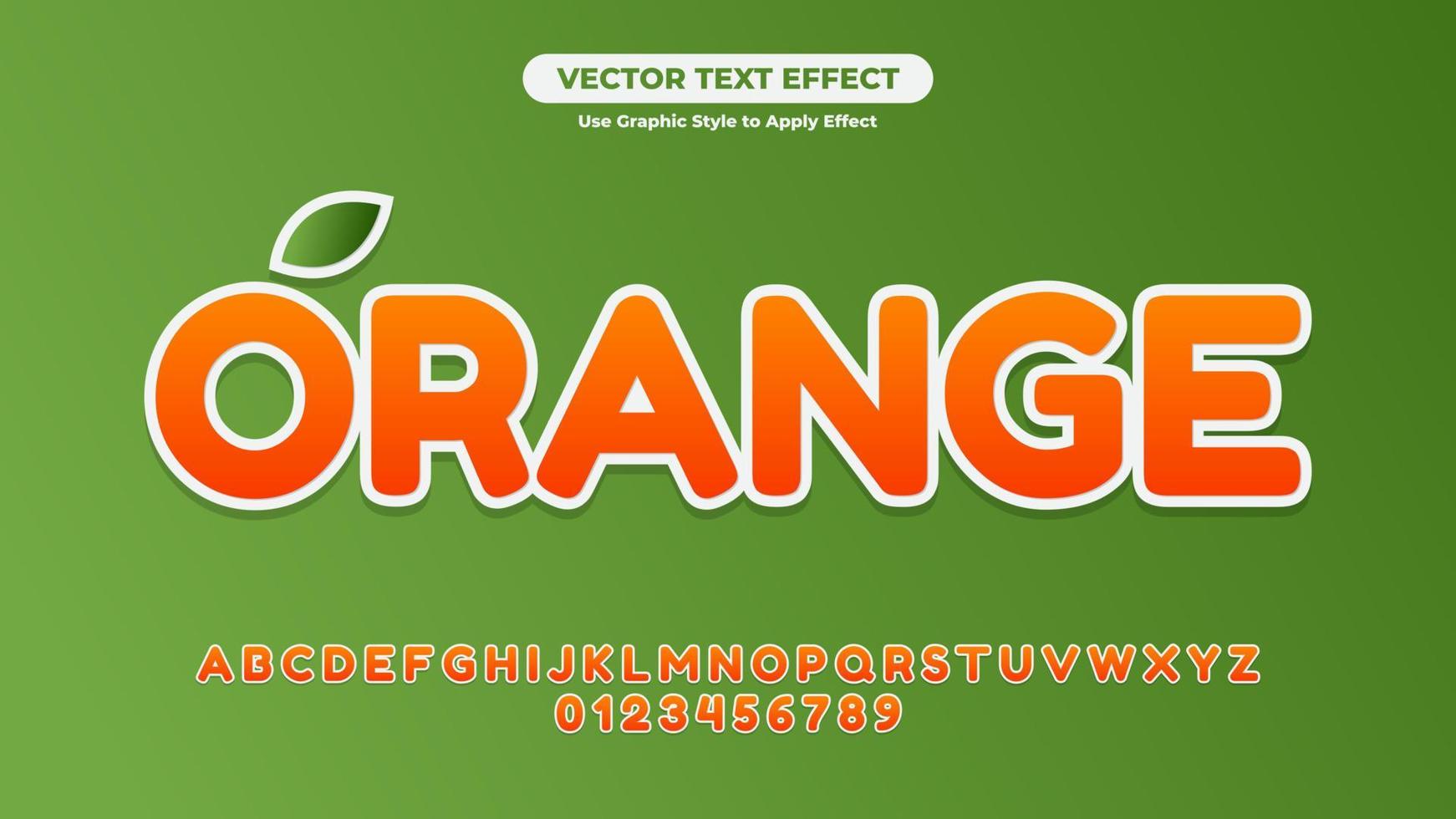 orangefarbener Texteffekt vektor
