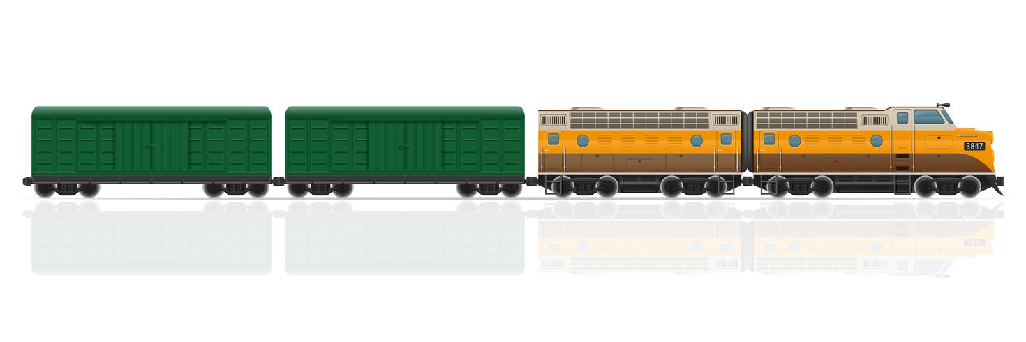 Eisenbahnzug mit Lokomotive und Wagen vector Illustration