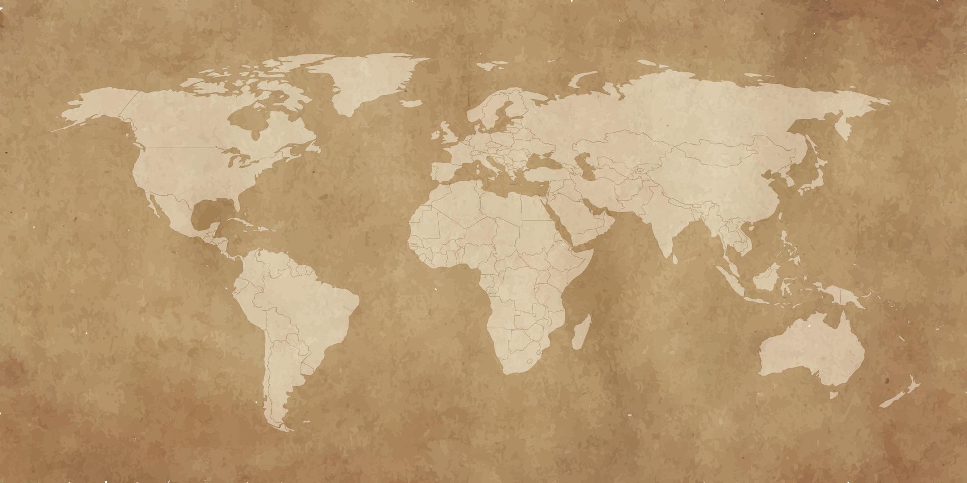 Weltkartenvorlage mit Kontinenten, Nord- und Südamerika, Europa und Asien, Afrika und Australien vektor