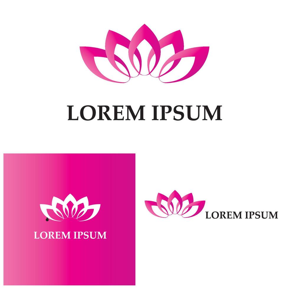 Schönheit Vektor Lotus Blumen Design Logo Vorlage Symbol