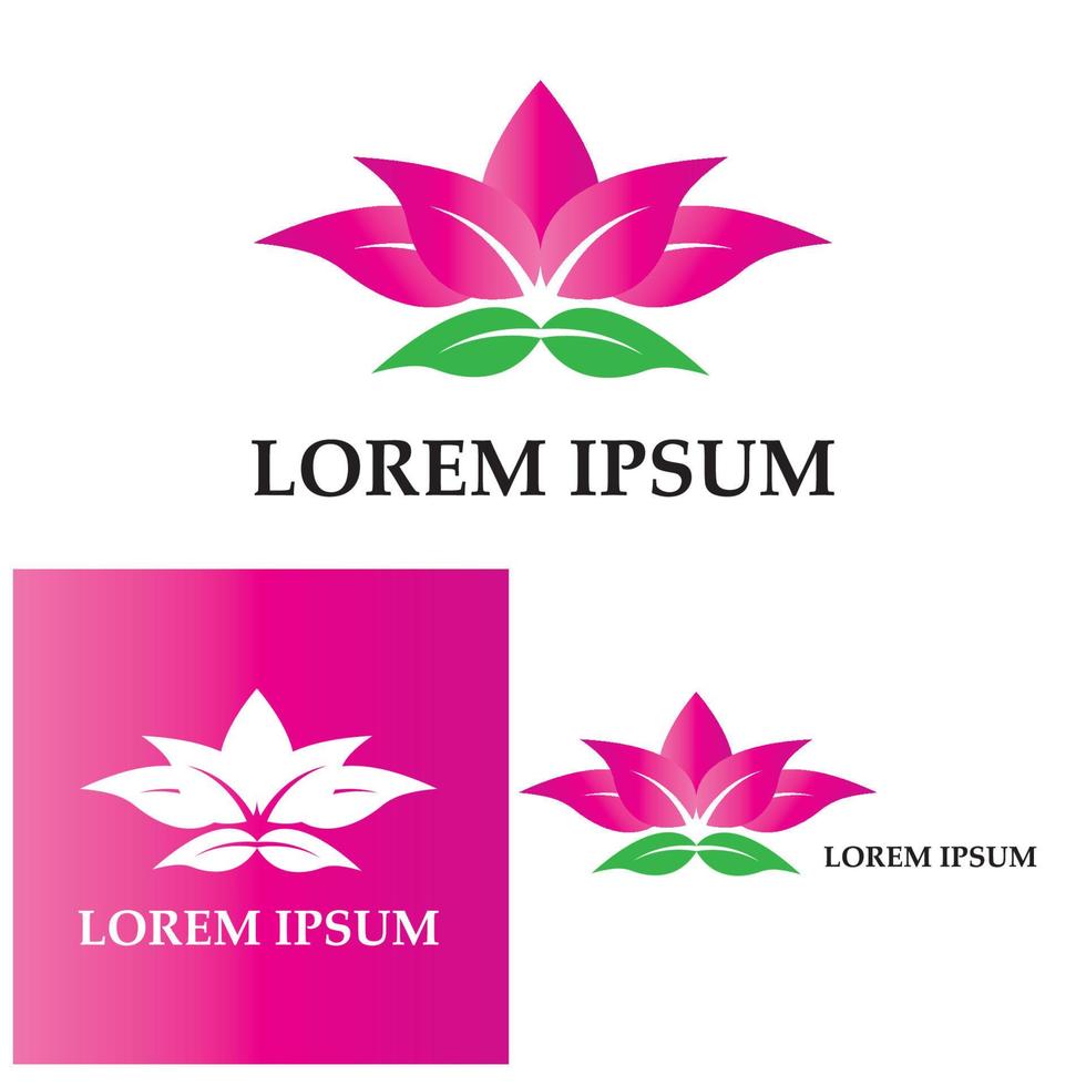 Schönheit Vektor Lotus Blumen Design Logo Vorlage Symbol