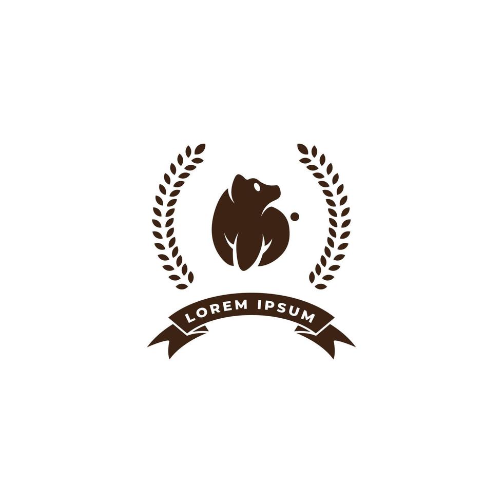 Grizzlybär mit Weizen-Logo-Konzept. Vektor-Illustration vektor