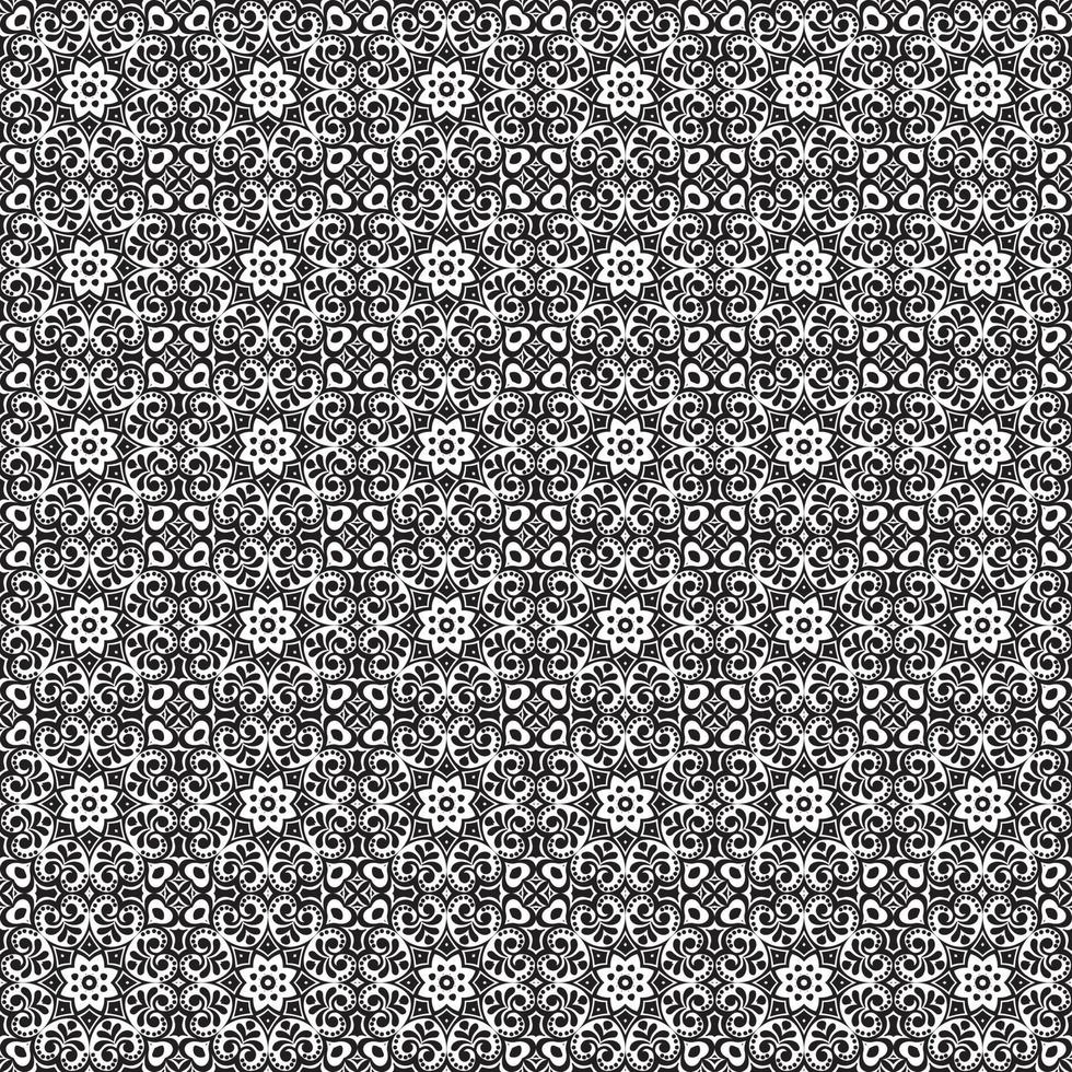 klassiska batik sömlösa mönster bakgrund geometrisk mandala tapet. elegant traditionellt blommotiv vektor