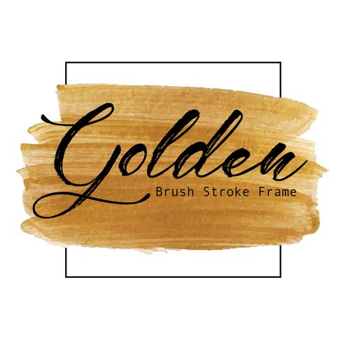 Goldener Bürstenanschlagrahmen, Goldbeschaffenheits-Farbenfleck, Vektorillustration. vektor