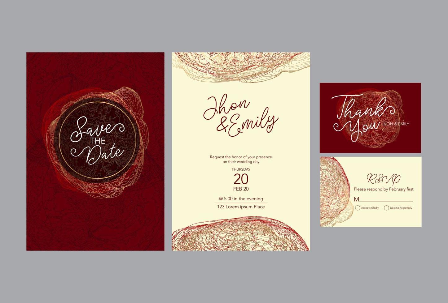 einladung zur hochzeit, eine große feier der liebhaber, der braut und des bräutigams. hintergrundtextur luxus flüssiger marmor und gold. für visitenkarten, flyer, flyer, banner, website, papierdruck. vektor