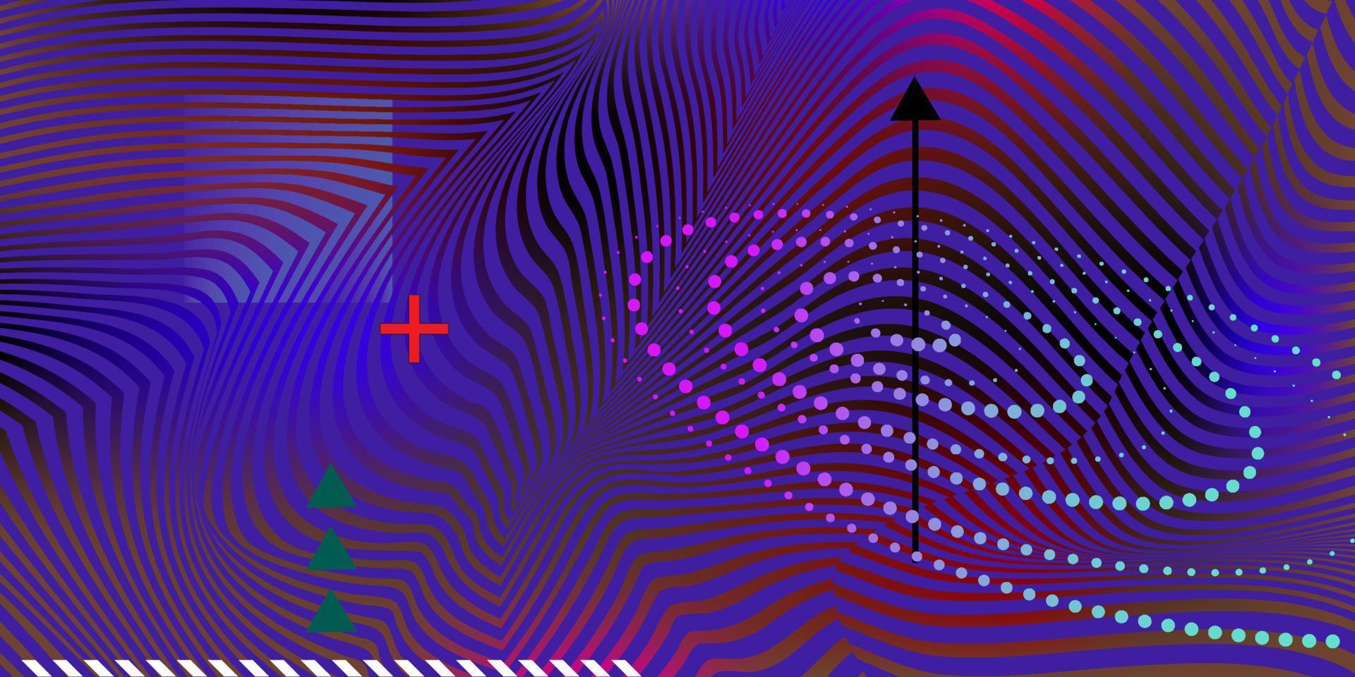 datateknik illustration. abstrakt futuristisk bakgrund. våg med anslutande prickar och linjer på mörk bakgrund. en våg av partiklar. big data visualisering. vektor