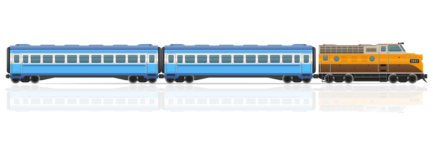 järnväg tåg med lokomotiv och vagnar vektor illustration