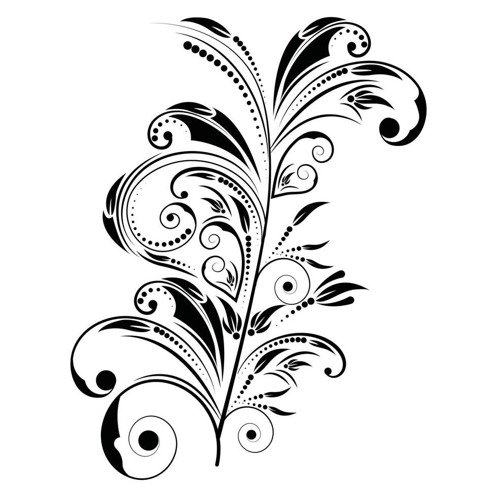 dekorative Gestaltungselemente. florales handgezeichnetes Muster für Grußkarten, Cover, Papier, Tapeten, Banner, Rahmen, Hintergrund. wirbelnde kunstblumen. vektor