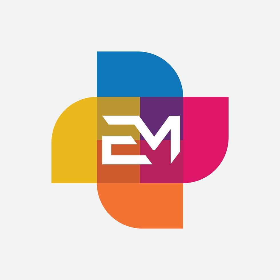 em, mig logotyp designmall vektor grafiskt varumärke element.