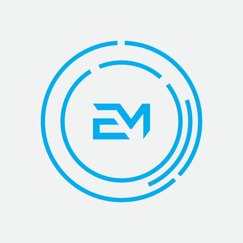 em, mig logotyp designmall vektor grafiskt varumärke element.