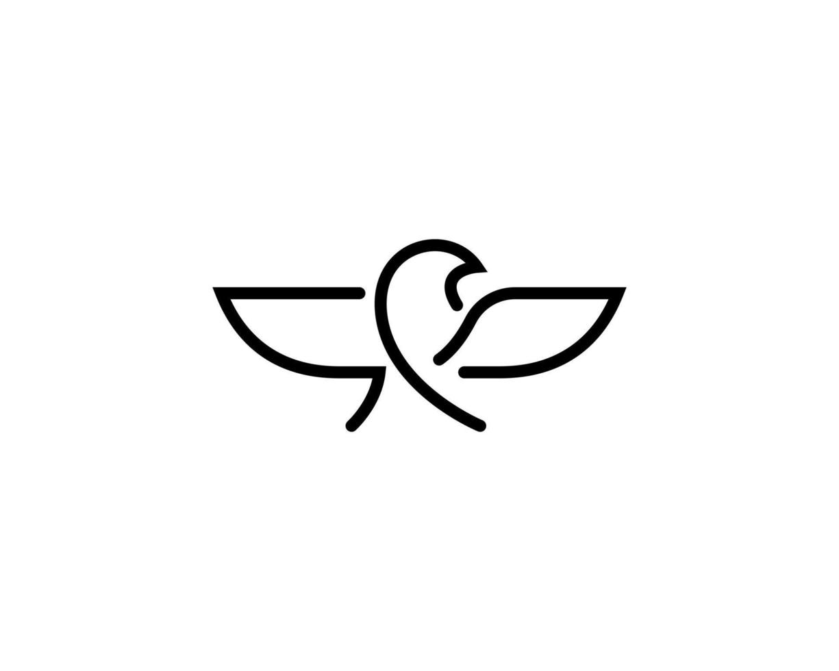 enkel och minimalism kontur eagle sprider vingar logotyp design vektorillustration vektor