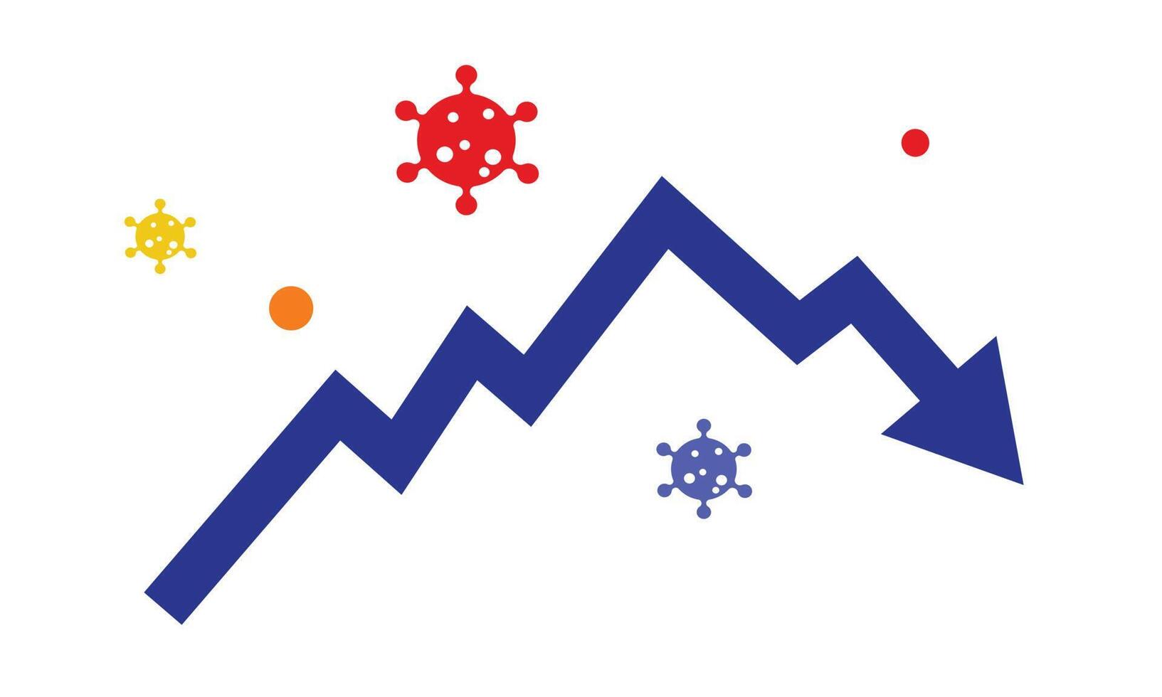 en diagramillustration för infografik över covid-fallen vektor