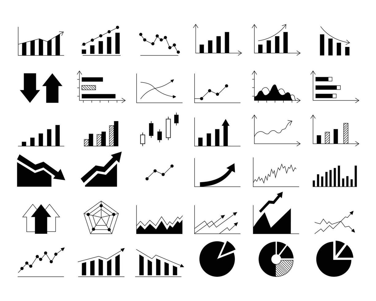 Satz verschiedener Diagramme für ein Infografik-Designelement vektor