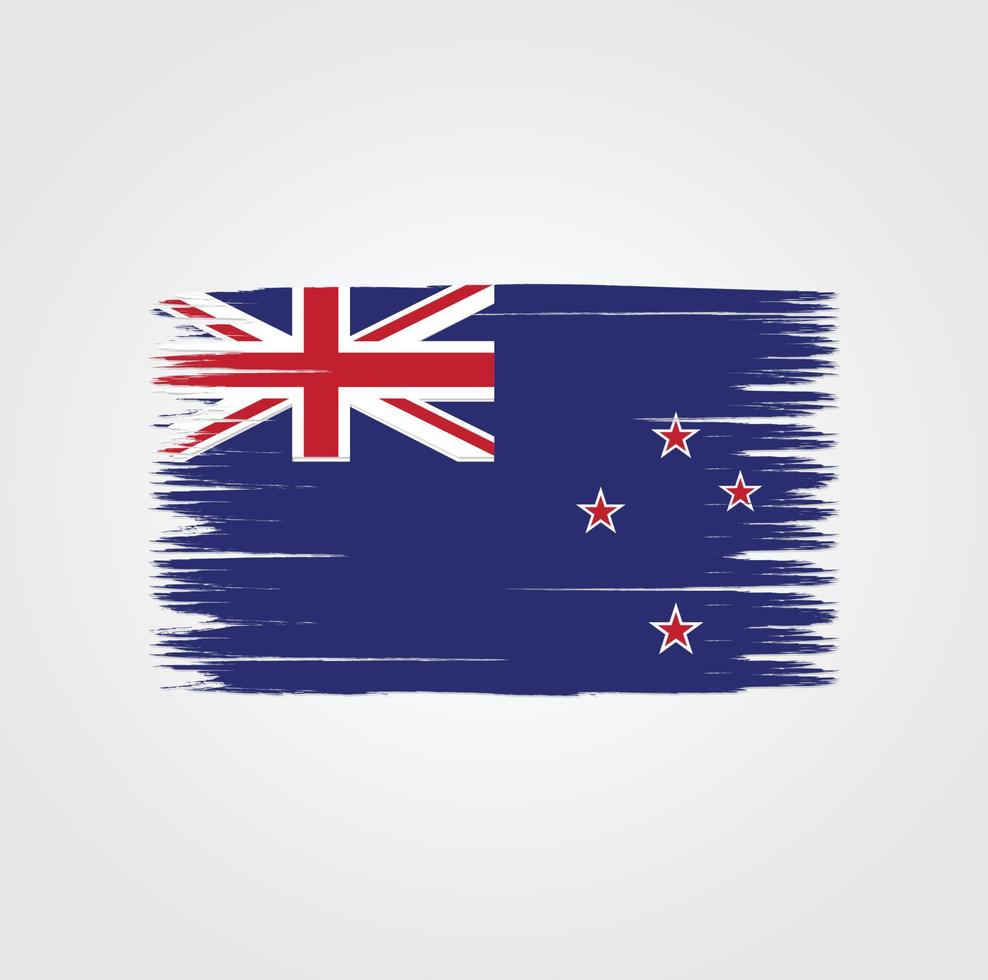 Nya Zeelands flagga med borste stil vektor