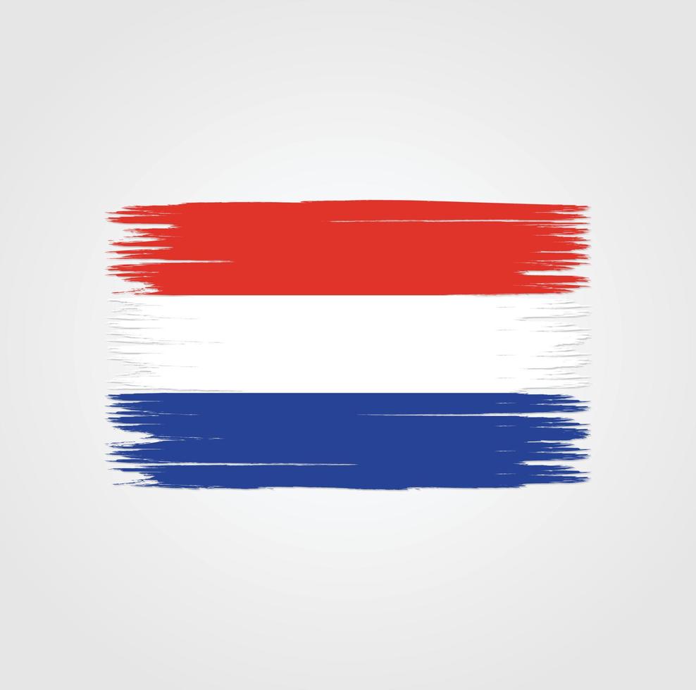 Flagge der Niederlande mit Pinselstil vektor