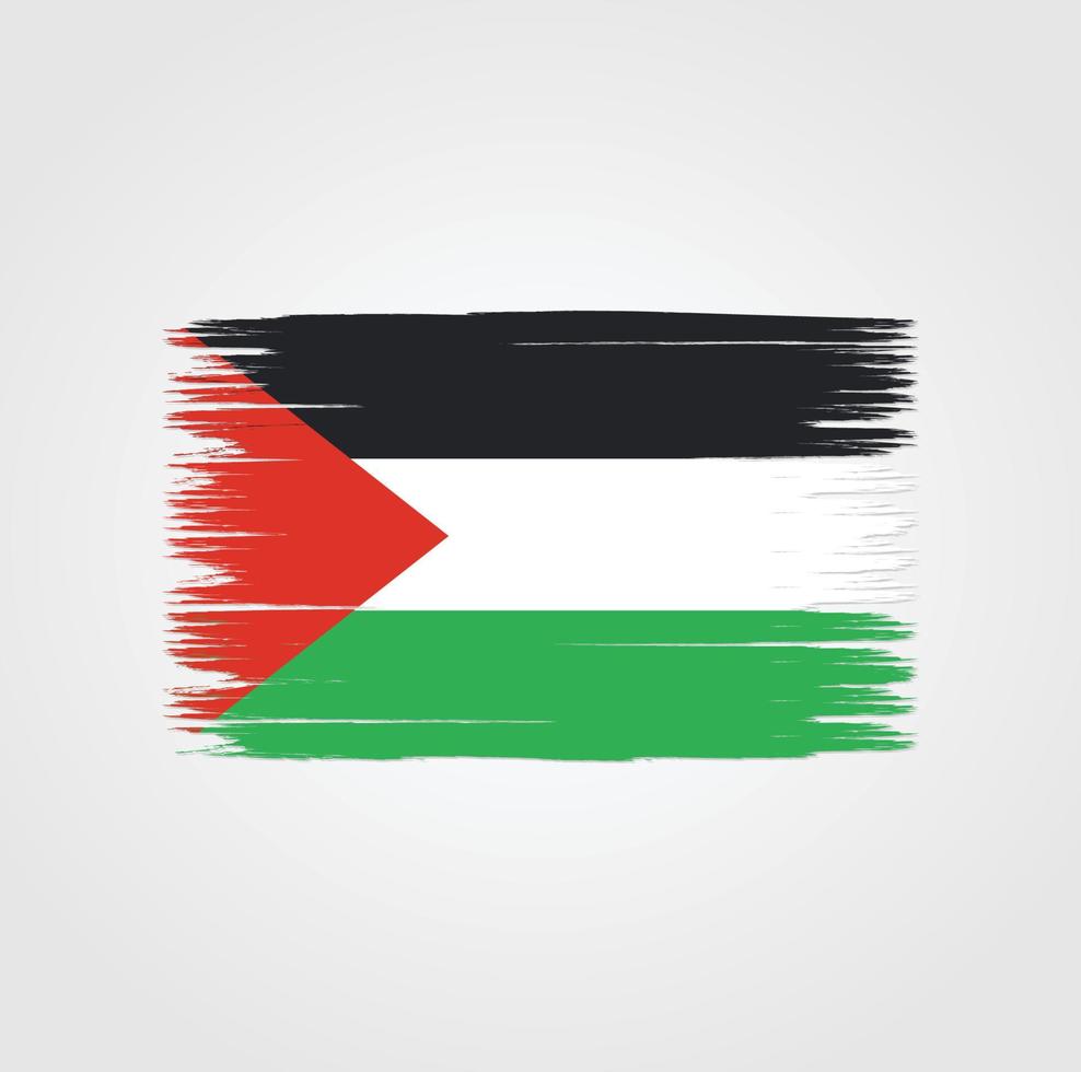 Flagge von Palästina mit Pinselstil vektor