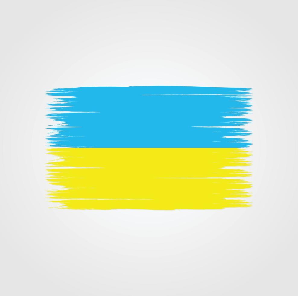 Ukrainas flagga med borste stil vektor